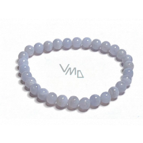 Bransoletka z chalcedonu elastyczna, kamień naturalny, koralik 6 mm / 16 - 17 cm, jakość AA, kamień miłości, radości
