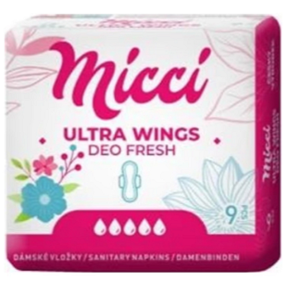 Micci Ultra Wings Deo wkładki intymne ze skrzydełkami 9 sztuk