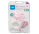 Mam Mini Cooler & Clip lekki gryzak z chłodzącą częścią i paskiem dla dzieci 2+ miesięcy Różowy