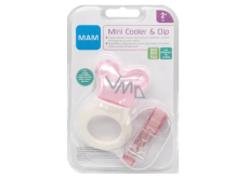 Mam Mini Cooler & Clip lekki gryzak z chłodzącą częścią i paskiem dla dzieci 2+ miesięcy Różowy