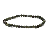 Bransoletka z epidotu elastyczna, naturalny kamień, koraliki 4 mm / 19 cm obfitość, dobrobyt