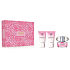 Versace Bright Crystal woda toaletowa 50 ml + żel pod prysznic 50 ml + mleczko do ciała 50 ml, zestaw prezentowy dla kobiet
