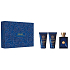 Versace Dylan Blue pour Homme woda toaletowa 50 ml + balsam po goleniu 50 ml + żel pod prysznic 50 ml, zestaw prezentowy dla mężczyzn