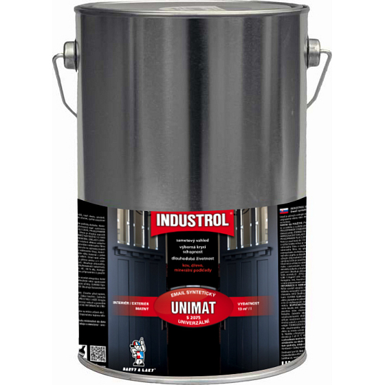 INDUSTROL Unimat farba wierzchnia do drewna i metalu S2075, 1999 czarny, 4 l