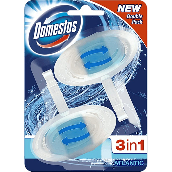 Domestos 3v1 Atlantic Wc toaletní blok 2 x 40 g