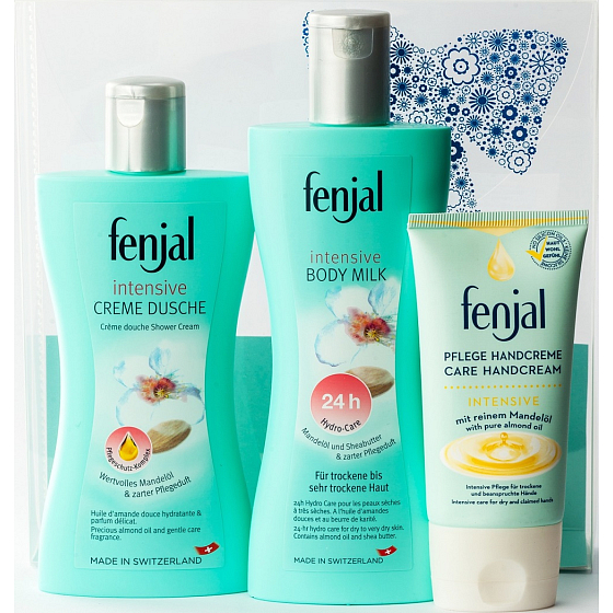 Fenjal Intensive sprchový krém 200 ml + tělové mléko 200 ml + krém na ruce 75 ml, kosmetická sada