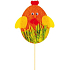 Kuřátko z filcu oranžové zápich 10 cm + špejle