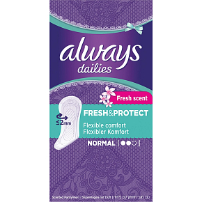 Always Dailies Fresh & Protect Fresh Scent Normal z delikatnym zapachem wkładki intymne 30 sztuk