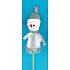Sněhulák figurka bílá zápich 8 cm + špejle