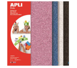 Apli Teczka z brokatem (różowa, niebieska, srebrna, czarna) 210 x 297 x 2 mm A4 4 arkusze