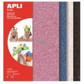 Apli Teczka z brokatem (różowa, niebieska, srebrna, czarna) 210 x 297 x 2 mm A4 4 arkusze