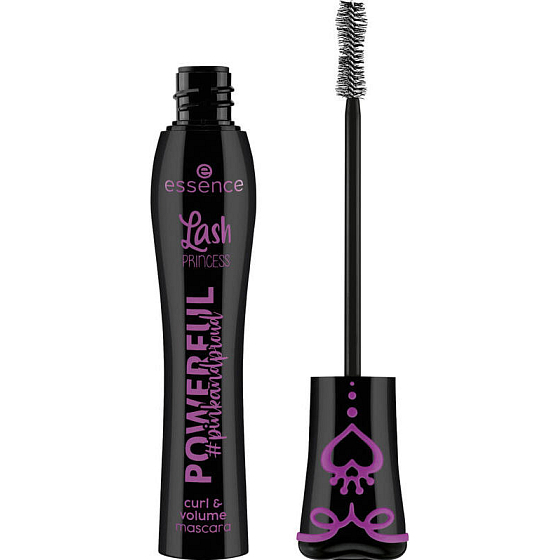 Essence Pinkandproud Powerful Lash Princess Curl & Volume Mascara prodlužující a objemová řasenka Black 12 ml