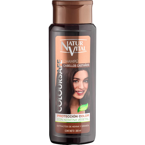 Natur Vital Coloursafe šampon pro přirozeně kaštanově hnědé a barvené vlasy 300 ml
