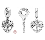 Zawieszka ze srebra 925 Serce z drzewem rodziny, charms do bransoletki rodzina