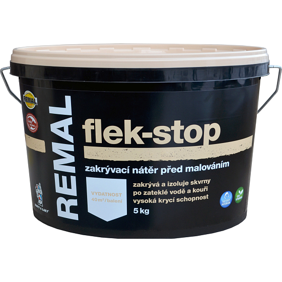 REMAL Flek-stop farba na plamy po wodzie, dymie i nikotynie 5 kg