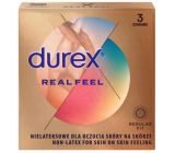 Durex Real Feel kondom bezlateksowy dla naturalnego uczucia skóry na skórze, nominalna szerokość: 56 mm 3 sztuki
