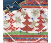 Forest Papírové ubrousky 1 vrstvé 33 x 33 cm 20 kusů Vánoční Červený stromeček
