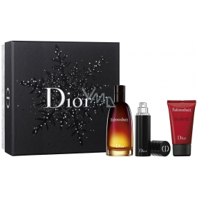 Christian Dior Fahrenheit toaletní voda pro muže 100 ml + cestovní sprej (znovu plnitelný) toaletní voda 10 ml + sprchový gel 50 ml, dárková sada