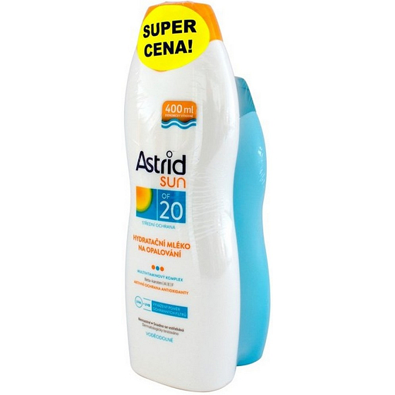 Astrid Sun OF20 hydratační mléko na opalování 400 ml + Sun Hydratační mléko po opalování 200 ml, duopack