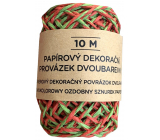 Albi Dekoracyjny sznurek dwukolorowy Czerwono-zielony 10 m
