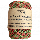 Albi Dekoracyjny sznurek dwukolorowy Czerwono-zielony 10 m