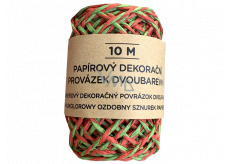 Albi Dekoracyjny sznurek dwukolorowy Czerwono-zielony 10 m