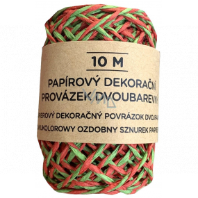Albi Dekoracyjny sznurek dwukolorowy Czerwono-zielony 10 m