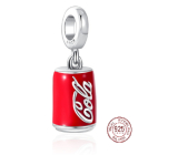 Zawieszka ze srebra próby 925 Coca Cola w puszce, charms do bransoletki, jedzenie i napoje