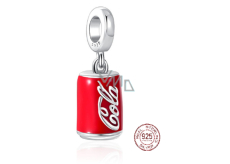 Zawieszka ze srebra próby 925 Coca Cola w puszce, charms do bransoletki, jedzenie i napoje