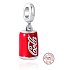Zawieszka ze srebra próby 925 Coca Cola w puszce, charms do bransoletki, jedzenie i napoje