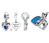 Charm Srebrna 925 Disney Lady i Tramp, zawieszka na bransoletkę