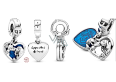 Charm Srebrna 925 Disney Lady i Tramp, zawieszka na bransoletkę