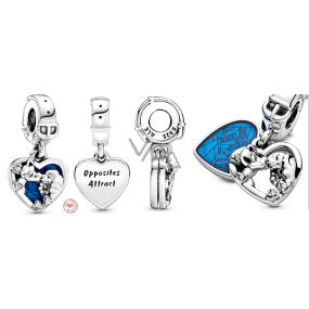 Charm Srebrna 925 Disney Lady i Tramp, zawieszka na bransoletkę
