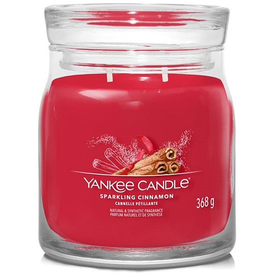 Yankee Candle Sparkling Cinnamon - Iskrząca cynamonowa świeca Signature średnie szkło 2 knoty 368 g