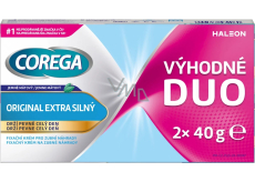 Corega Original fixační krém na umělá chrup extra silný 2 x 40 g