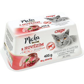 MICKA z wołowiną pojemnik 405g (325g+80g GRATIS) MICKA z wołowiną pojemnik 405g (325g+80g GRATIS)
