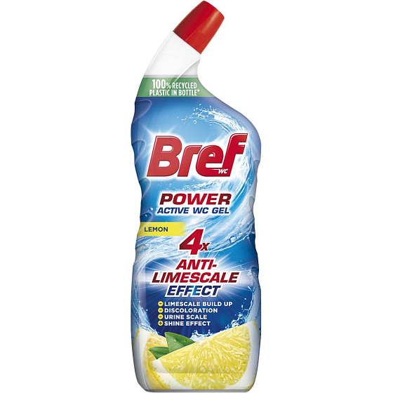 Bref WC żel Power Aktiv Żel Cytrynowy z odświeżaczem, 750 ml