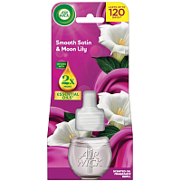 Air Wick Essential Oils delikatny satyn i lilia nocna elektryczny odświeżacz powietrza wkład 19 ml
