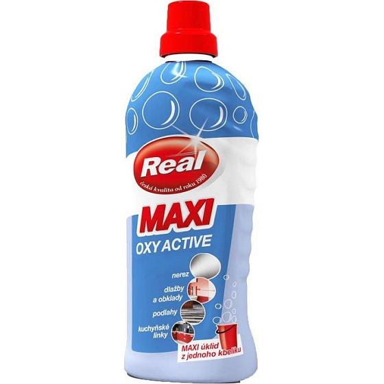 Real Maxi Oxy Active univerzální prostředek na mytí všech typů podlah a omyvatelných povrchů 1000 g