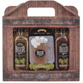 Bohemia Gifts Beer Spa sprchový gel 100 ml + ručně vyráběné mýdlo půllitr 100 g + šampon na vlasy 100 ml, kosmetická sada Bohemia Gifts Beer Spa sprchový gel 100 ml + ručně vyráběné mýdlo půllitr 100 g + šampon na vlasy 100 ml, kosmetická sada