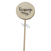Bohemia Gifts Drewniany ząb do ziół z nadrukiem - Rozmaryn średnica koleczka wynosi 5 - 8 cm