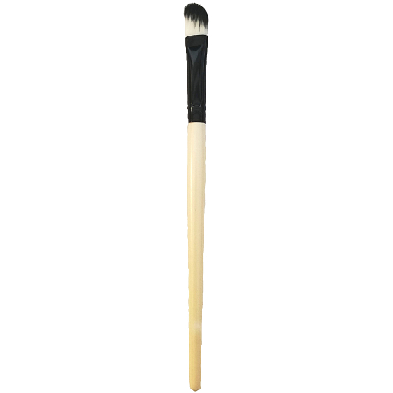 Kosmetický štětec s velmi jemnými štětinami černo-bílý šikmý 18,5 cm