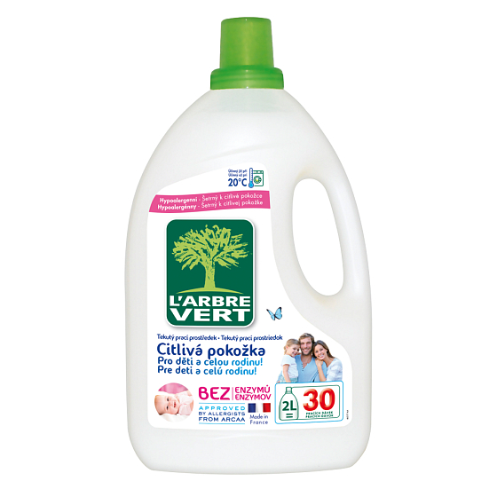 L'Arbre Vert Eko Sensitive univerzální prací gel 30 dávek 2 l