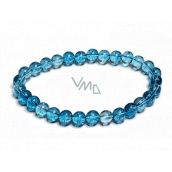 Topaz elastyczny naturalny kamień, kulka 6 mm / 16 - 17 cm, kamień mądrości