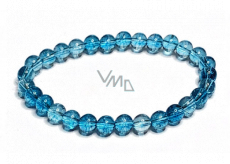 Topaz elastyczny naturalny kamień, kulka 6 mm / 16 - 17 cm, kamień mądrości