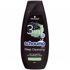 Schauma Men Charcoal & Clay 3w1 szampon do włosów dla mężczyzn 400 ml