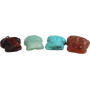 Chalcedon Żaba do szczęścia przywieszek naturalny kamień cca 20 x 15 mm, kamień miłości, radości