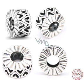 Zawieszka ze srebra próby 925 Serce z dwoma sercami, stoper, koralik do bransoletki miłość Zawieszka ze srebra próby 925 Serce z dwoma sercami, stoper, koralik do bransoletki miłość