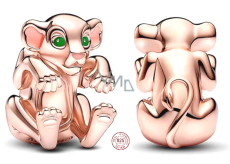 Zawieszka ze srebra próby 925 Disney Król Lew - Nala rose, koralik do bransoletki film