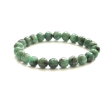 Smaragd kamień elastyczny naturalny kamień, kulka 5,5 - 6 mm /16 - 17cm, Emerald A+++, prawda-miłość-szczęście-prosperita-kreatywność